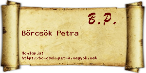 Börcsök Petra névjegykártya