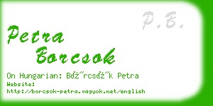 petra borcsok business card